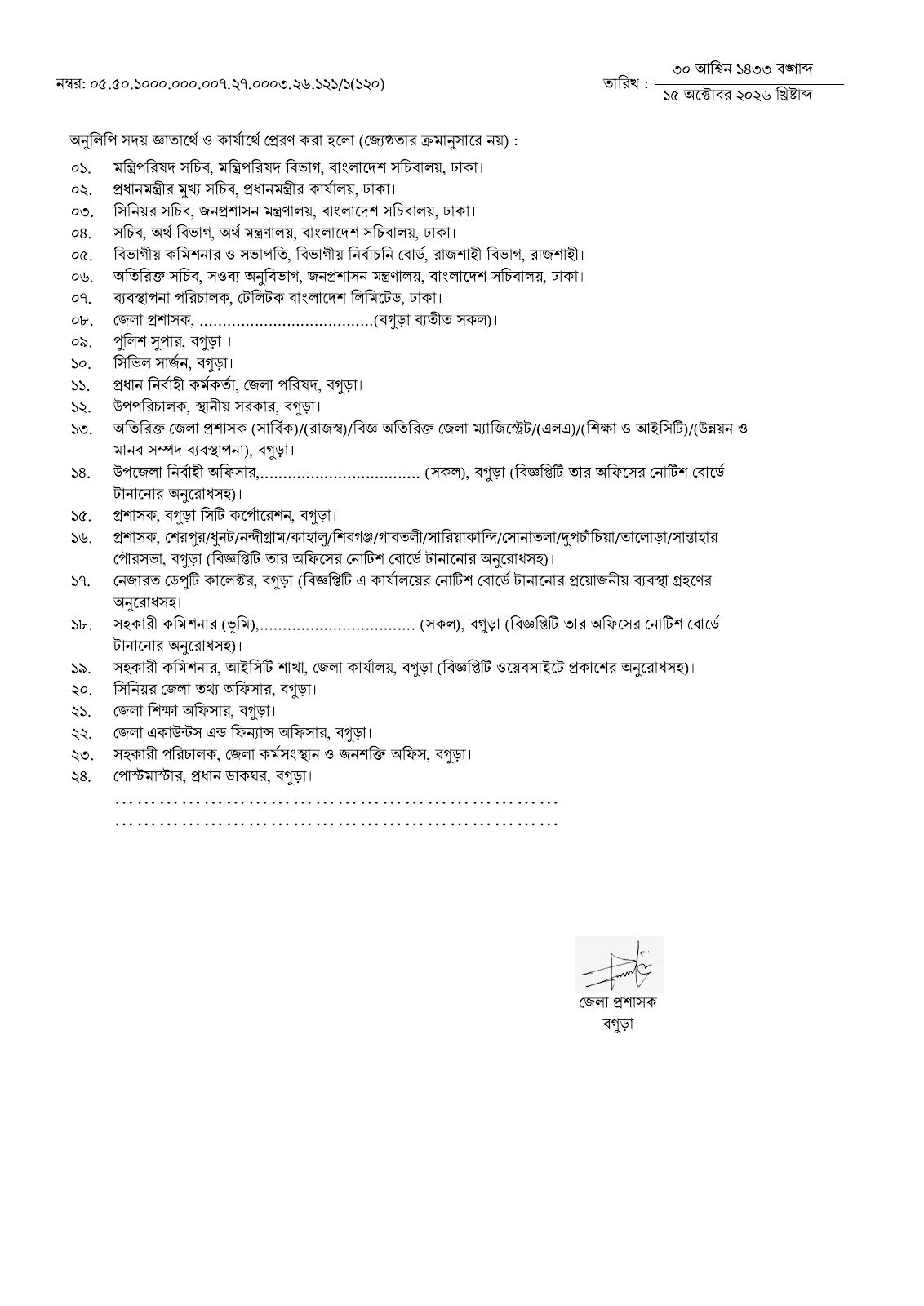 বগুড়া জেলা প্রশাসকের কার্যালয় নিয়োগ বিজ্ঞপ্তি - পাতা 4